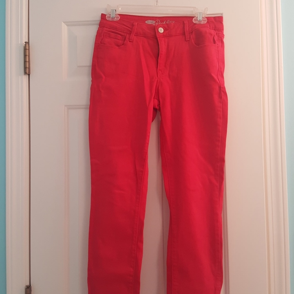 red skinny jeans